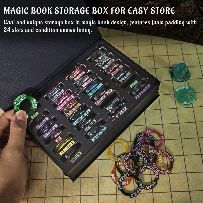 96 Piece Condition Rings set with Magical Tome storage box