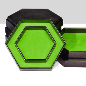 2 in 1 Hexagon Dice Tray & Dice Box