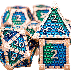 Dragon Scale Metal DND Dice 7 Set