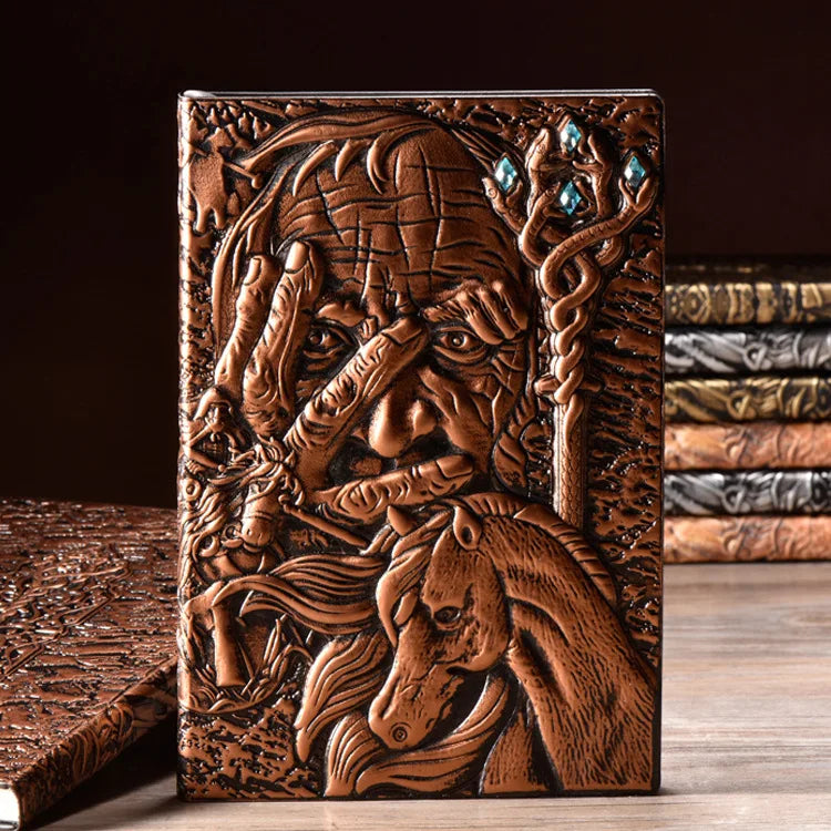 Wizard's Tome 3D Embossed Faux Leather Notebook