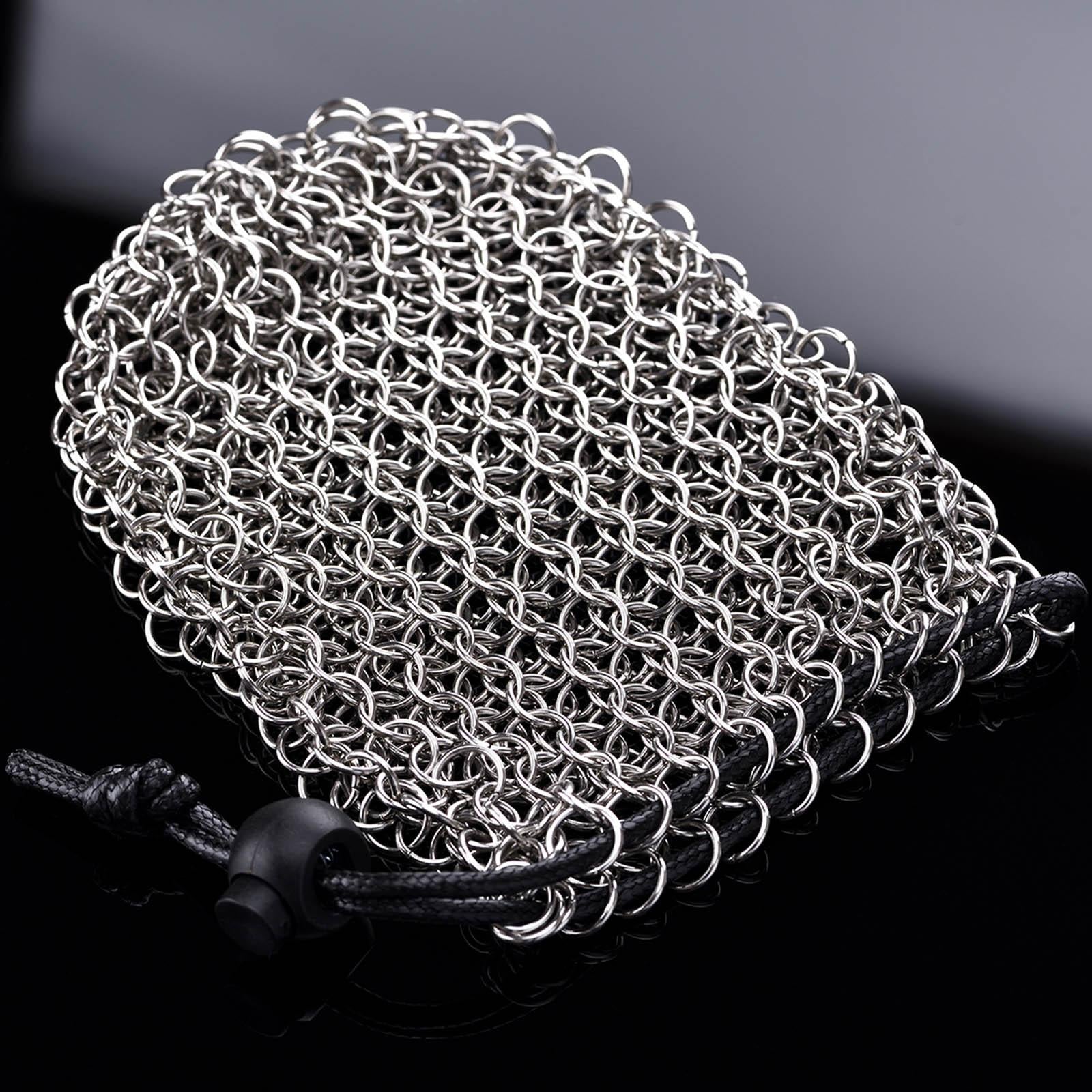Fighter's Chain Mail Stainless Steel Dice Bag