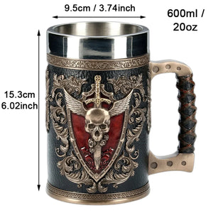 Paladin's Retribution Stainless Steel and Resin Tankard