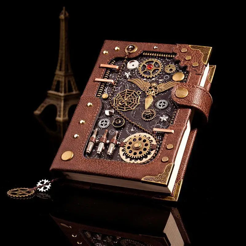 Artificer's Notes Steampunk Leather Notebook and Quill