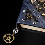 Load image into Gallery viewer, Artificer&#39;s Notes Steampunk Leather Notebook and Quill

