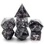 Load image into Gallery viewer, The Black Monarch Druid Resin DND Dice Polyhedral 7 Set
