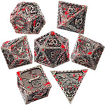Load image into Gallery viewer, Fighter Bloodthirsty Metal Polyhedral 7 Dice Set

