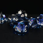 Load image into Gallery viewer, Starry Night Liquid Core DND Resin Dice 7 Set
