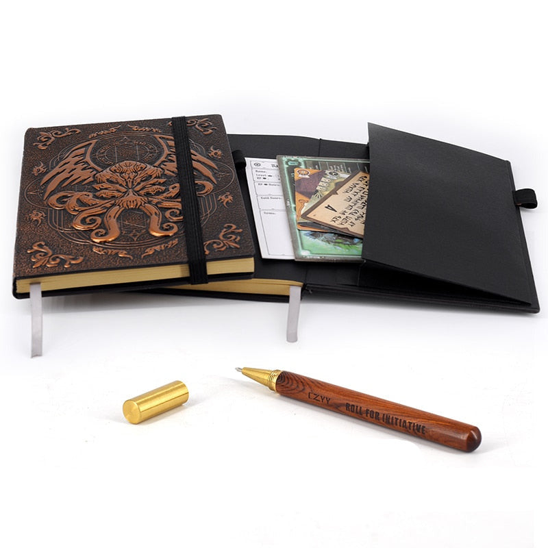 Warlock Cthulu 3D Embossed Leather Notebook