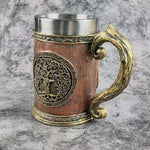 Load image into Gallery viewer, Druid&#39;s Tree of Life Stainless Steel and Resin Tankard
