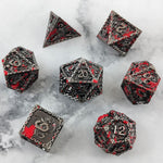 Load image into Gallery viewer, Fighter Bloodthirsty Metal Polyhedral 7 Dice Set
