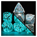 Load image into Gallery viewer, Fluorescent Necrosis Metal DND Dice 7 Set
