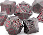 Load image into Gallery viewer, Dueling Swords Metal Polyhedral Dice 7 Set
