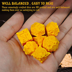 DND Cheese Dice 3D Printed Polyhedral Dice 7 Set