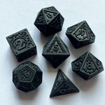 Load image into Gallery viewer, Filigreed Bard DND Polyhedral Dice 7 Set
