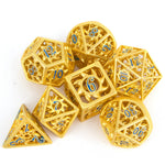 Load image into Gallery viewer, Solar Glory Hollow Metal DND Dice Polyhedral 7 Set
