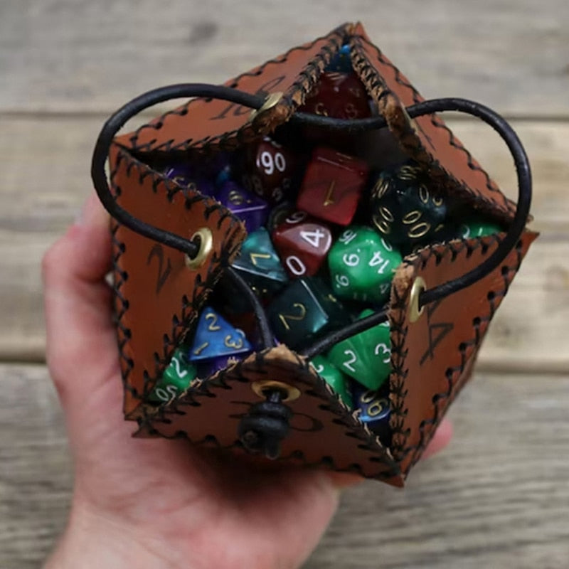 Die of Holding Leather Dice Bag