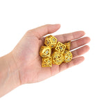Load image into Gallery viewer, Solar Glory Hollow Metal DND Dice Polyhedral 7 Set
