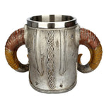 Load image into Gallery viewer, Barbarian&#39;s Skull Mug Stainless Steel and Resin Tankard
