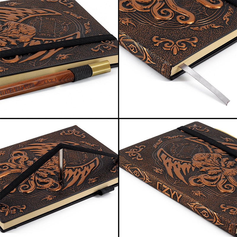 Warlock Cthulu 3D Embossed Leather Notebook