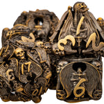 Load image into Gallery viewer, Fallen Paladin Hollow Metal DND Dice 7 Set
