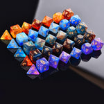 Load image into Gallery viewer, Vibrant and Bold Galaxy DND Polyhedral Dice 7 Set
