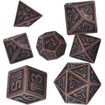 Load image into Gallery viewer, Barbarian Battleaxe Metal Polyhedral 7 Dice Set
