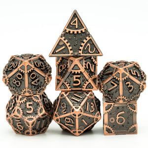Artificer Steampunk Metal Polyhedral Dice 7 Set
