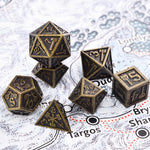 Load image into Gallery viewer, Barbarian Battleaxe Metal Polyhedral 7 Dice Set
