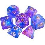 Load image into Gallery viewer, Vibrant and Bold Galaxy DND Polyhedral Dice 7 Set
