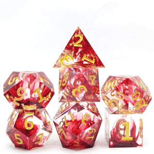 Transparent Crystal Blood DND Polyhedral 7 Set