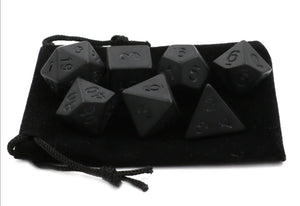 Stealth Black DND Dice Polyhedral 7 Set