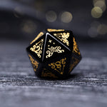 Load image into Gallery viewer, Natural Obsidian Gemstone DND Dice 7 Set
