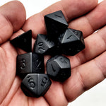 Load image into Gallery viewer, Stealth Black DND Dice Polyhedral 7 Set
