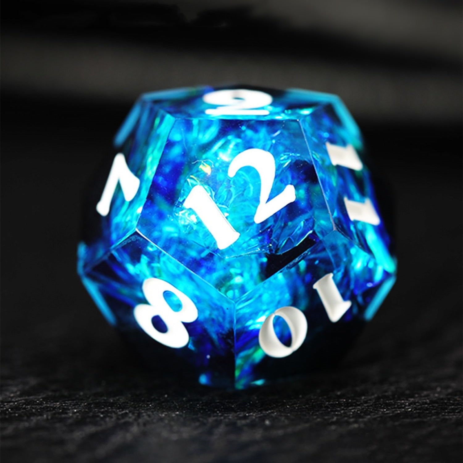 Dark Blue Ice Crystal DND Polyhedral Dice 7 Set