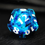 Load image into Gallery viewer, Dark Blue Ice Crystal DND Polyhedral Dice 7 Set
