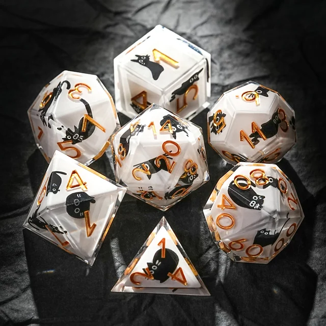 Wizard's Familiar Resin DND Dice 7 Set