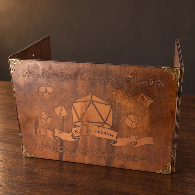 Roll for Initiative Wooden DM Screen