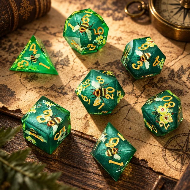 Verdant Hive Resin DND Dice 7 Set