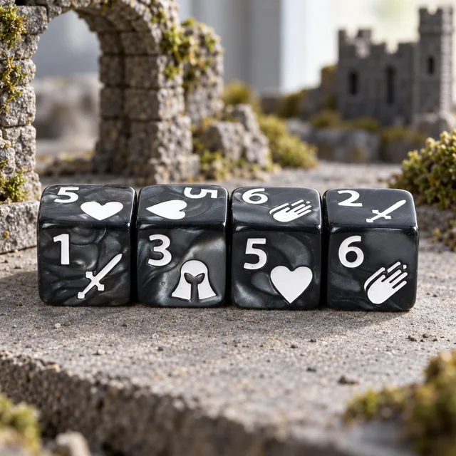 Blackguard D6 Acrylic Dice 7 Set Scene
