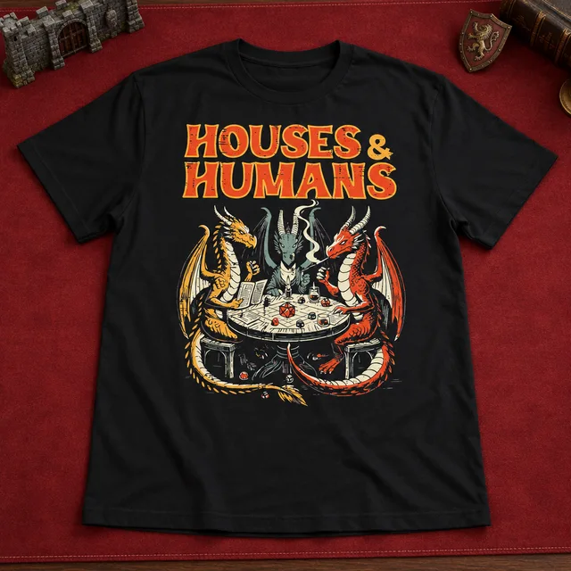 Houses & Humans T-shirt — Complete product / dice set
