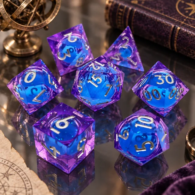 Violet Spellweave DND Dice 7 Set — Complete product / dice set
