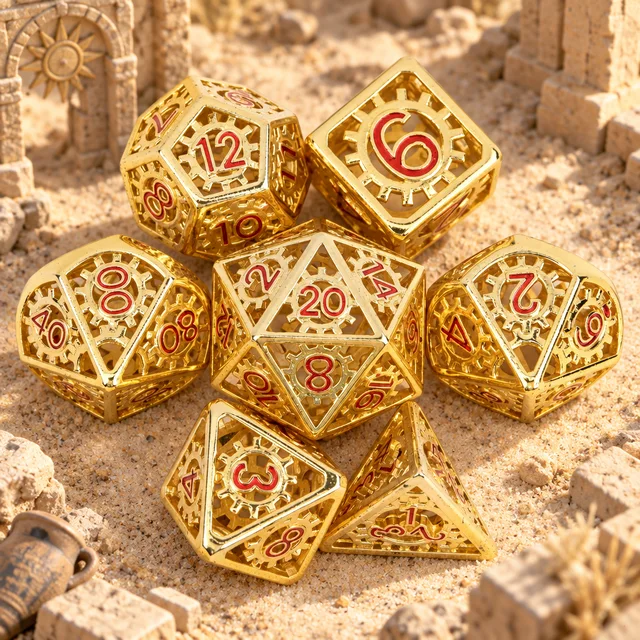 Sanctum Gearlight Metal DND Dice 7 Set — Complete product / dice set