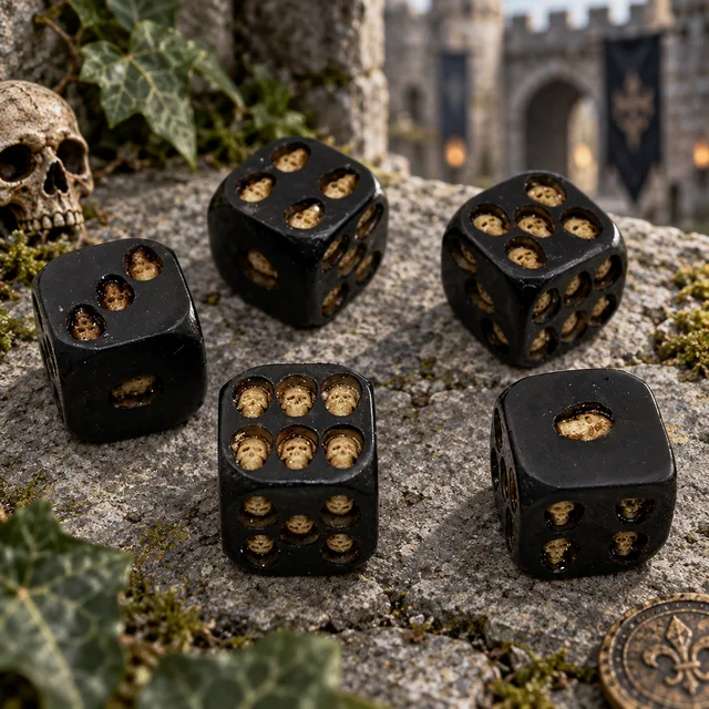 Graveyard Resin DND Dice 5 Set — Complete product / dice set