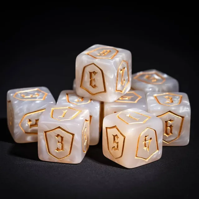 Ivory Oath D6 Acrylic DND Dice 7 Set