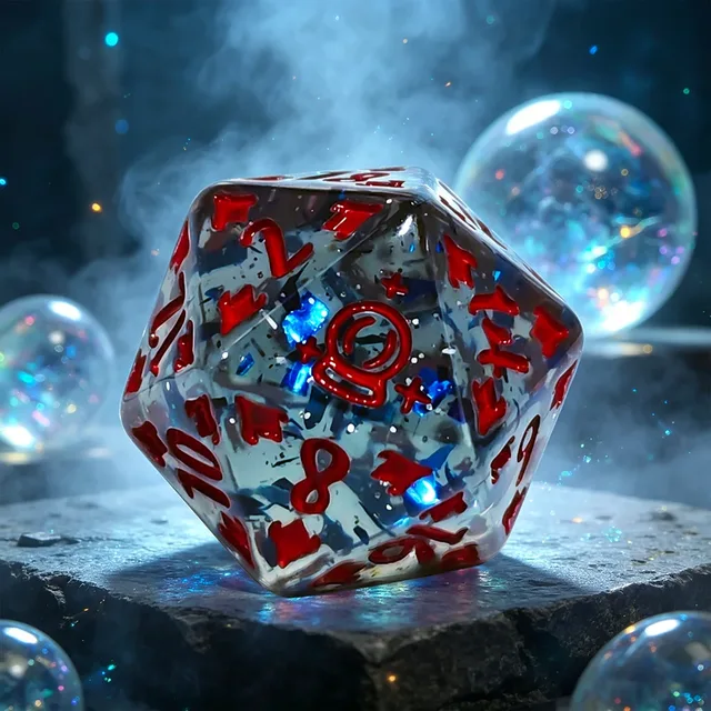 Ashen Starfall Resin DND Dice 7 Set
