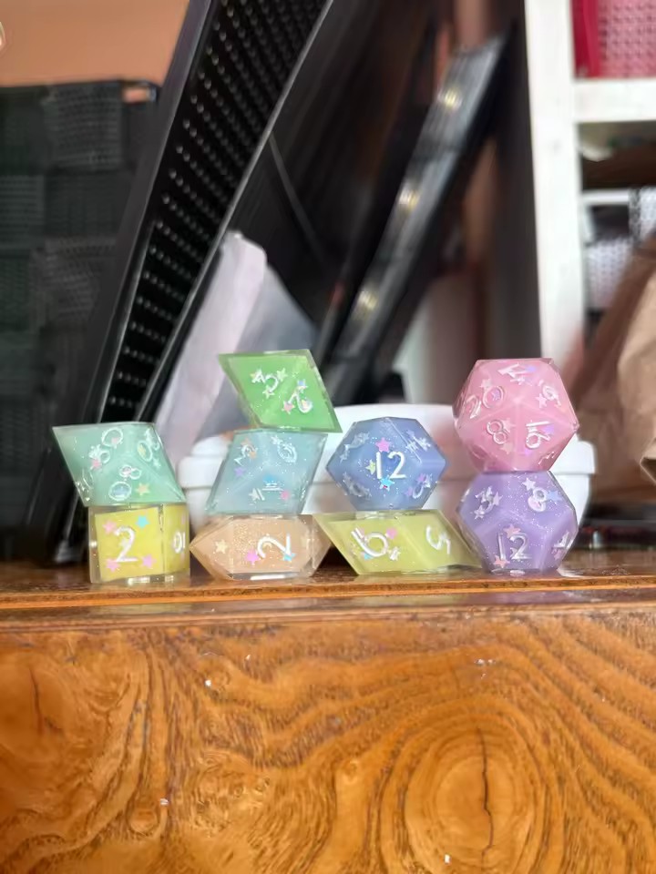 Review photo of Stardust Reverie Resin DND Dice 9 Set